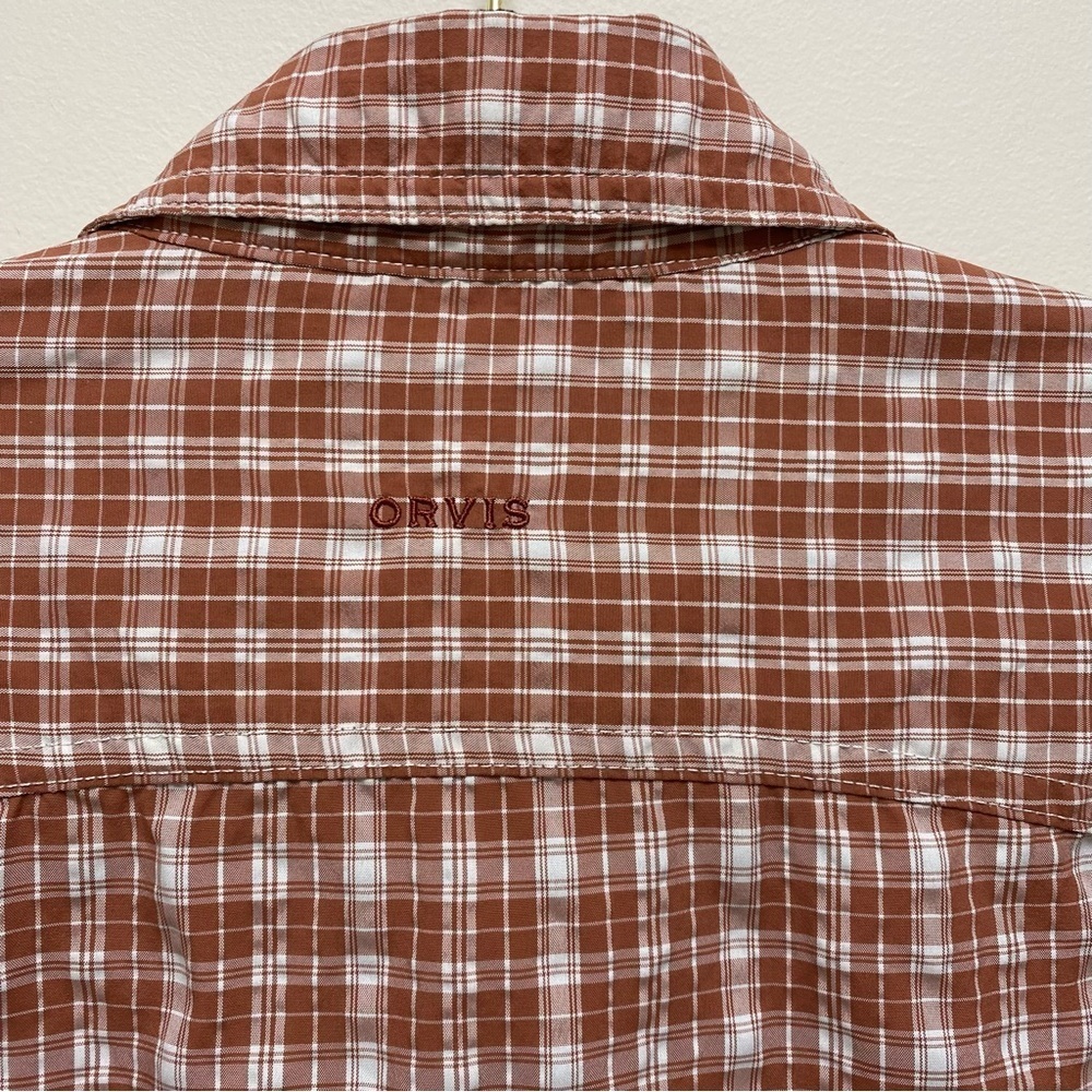 Orvis Men’s Large Sedona Red Plaid Lightweight Fishing Long Sleeve Button Down - Picture 9 of 11